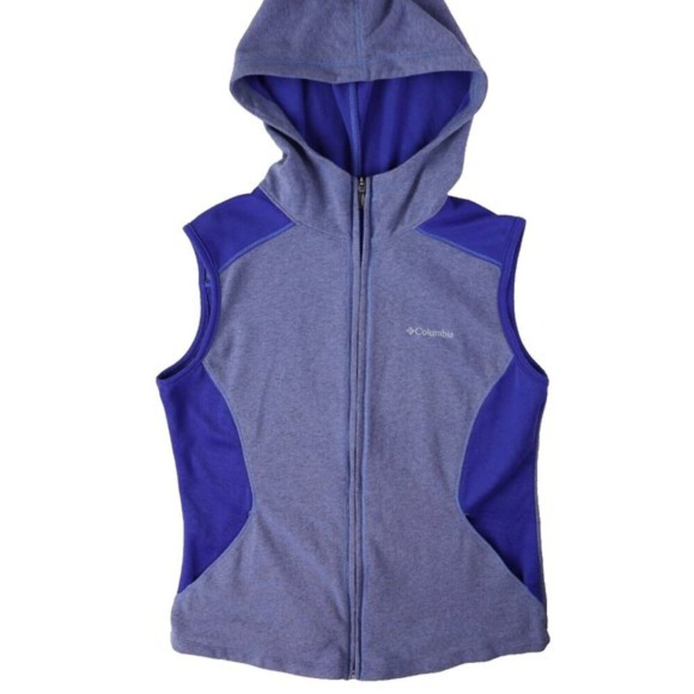 Columbia Zip Vest Tee Shirt Top Hoodie Unlined Yoga Hike Lounge T Open Pockets